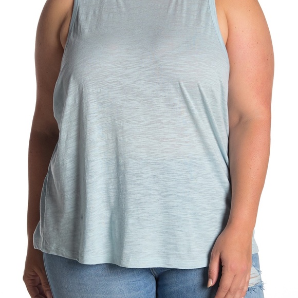 Abound Curved Hem Knit Tank Top Blue Size XL - Picture 6 of 12